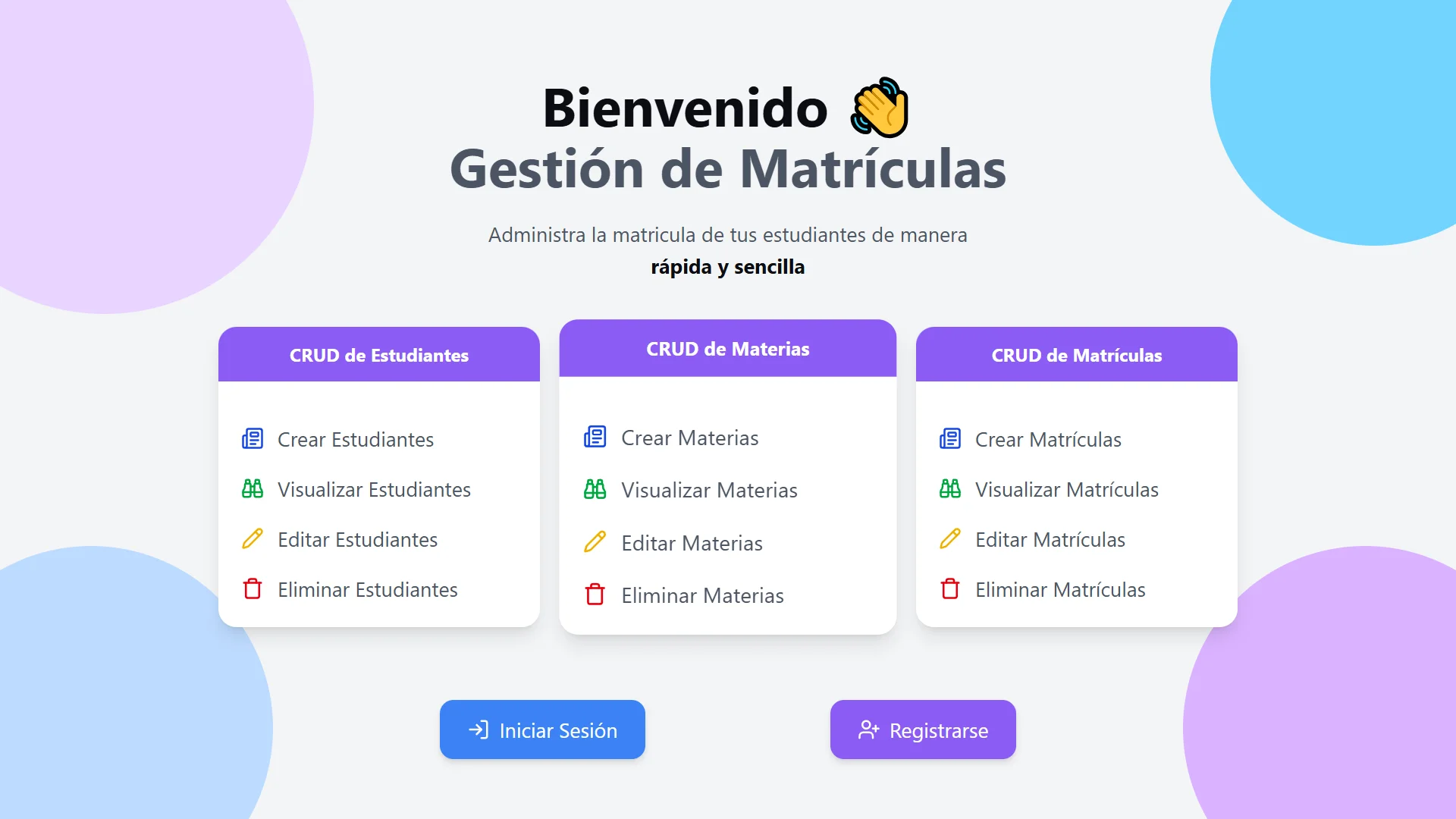 Gestión de Matrículas